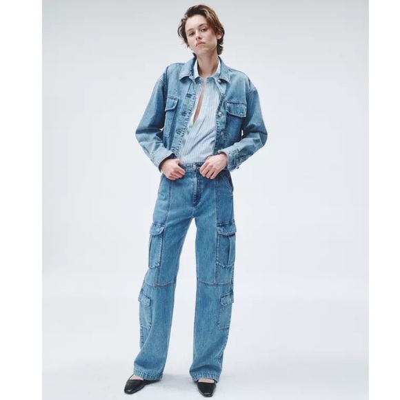 Rag & Bone Featherweight Cailyn Cargo Jeans in Vicky. - Picture 1 of 14